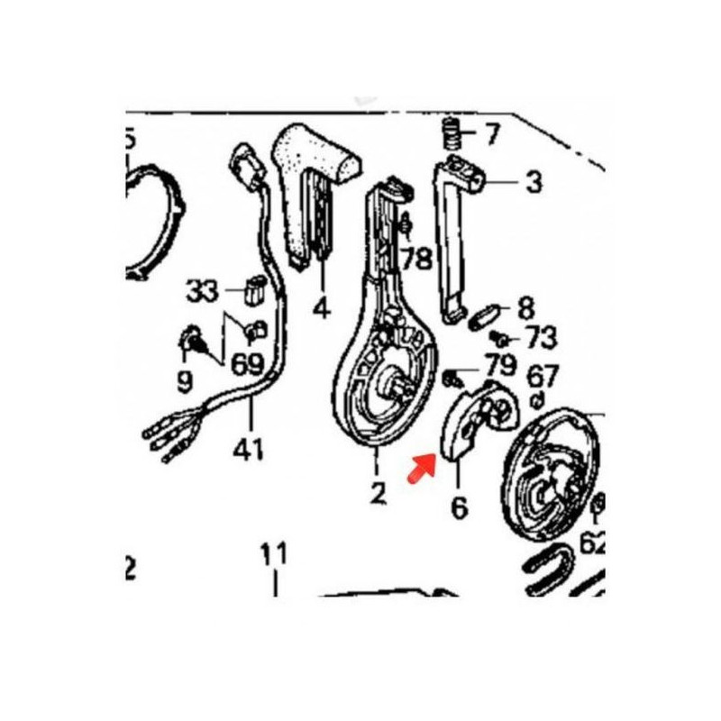Suporte de alavanca de controle para caixa de controle Honda BF8
