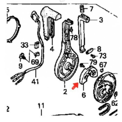 Suporte de alavanca de controle para caixa de controle Honda 75HP 4T