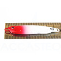 Jig de pesca de mar 40g vermelho e branco